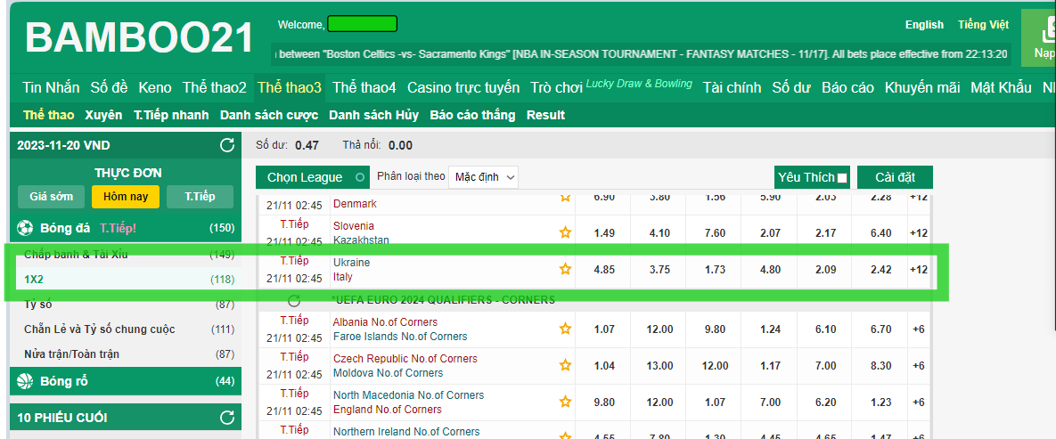 Soi Kèo Ukraine vs Italia 02h45 ngày 21/11/2023