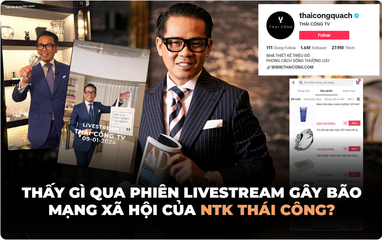 Thái Công livestream bán hàng