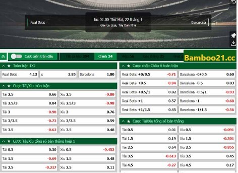 Trận Đấu Real Betis Vs Barcelona