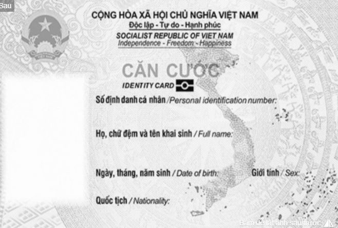 Mặt trước mẫu thẻ căn cước mới và căn cước công dân hiện hành. Ảnh: Viết Tuân