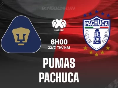 Pumas vs Pachuca, 6h00 ngày 22/7