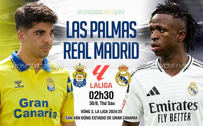 Soi kèo Las Palmas vs Real Madrid, 2h30 ngày 30/8/2024