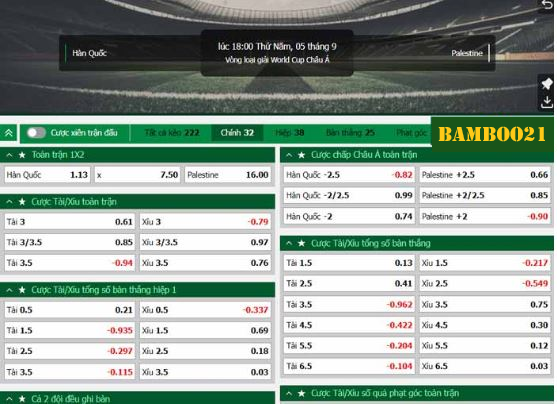 Soi kèo Hàn Quốc vs Palestine, 18h00 ngày 5/9/2024
